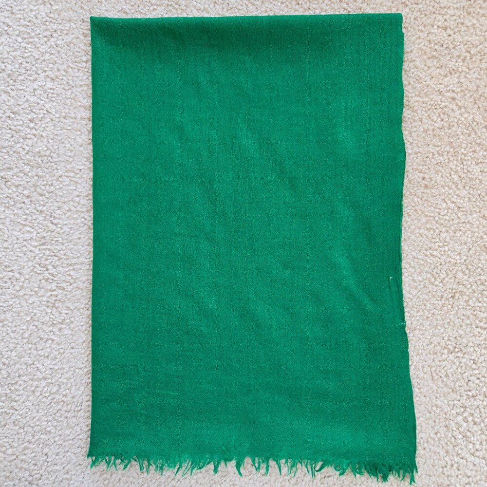 Kashmir Loom Cashmere Lightweight Scarf Green Luxury - Picture 5 of 8
